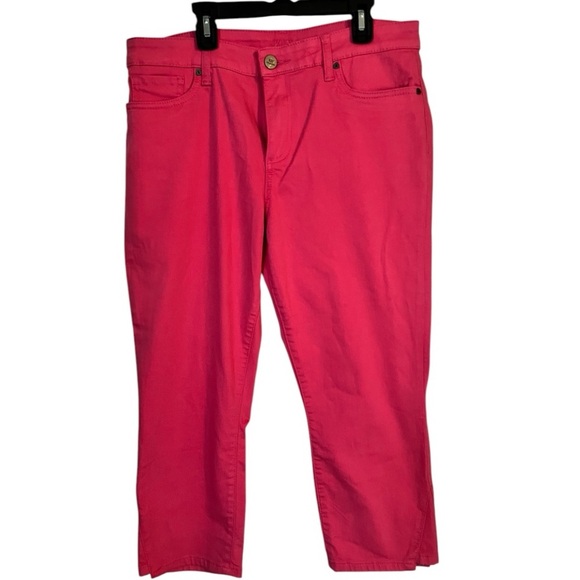 KUT FROM THE KLOTH Crop Skinny Jeans Honey Suckle Pink Size 12 NWOT - Picture 2 of 13